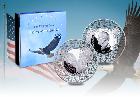 The 2025 American Eagle Filigree 2oz Silver Coin