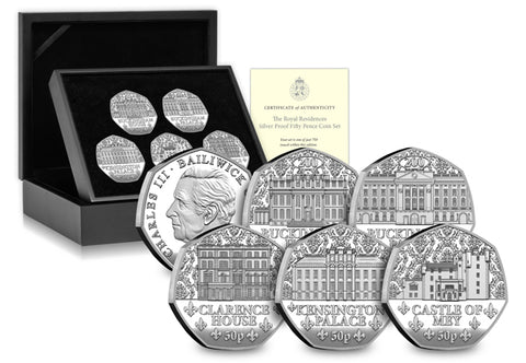 The 2025 Royal Residences Silver Proof 50p Set