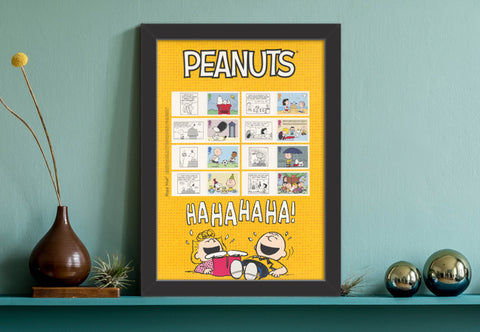 Peanuts 75th Anniversary Framed Collectors Stamp Sheet