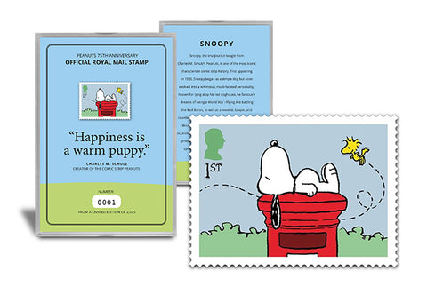 Peanuts 75th Anniversary Official Royal Mail Snoopy Stamp Frame