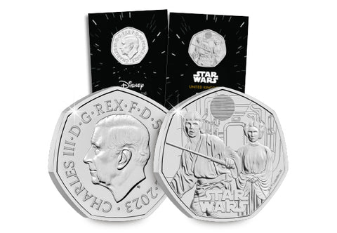 2023 UK Star Wars Luke & Leia CERTIFIED BU 50p