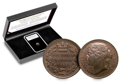 1866 Queen Victoria One Third Farthing Coin
