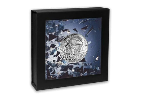 The Bald Eagle Shatter Effect 3oz Silver Coin