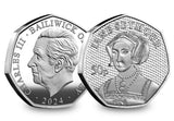 The Six Wives of Henry VIII Sterling Silver Proof 50p Coin Collection