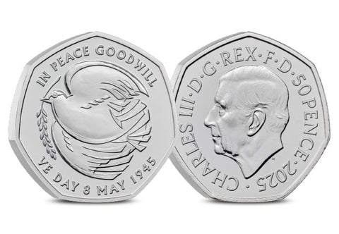 The UK 2025 VE Day 80th Anniversary BU 50p