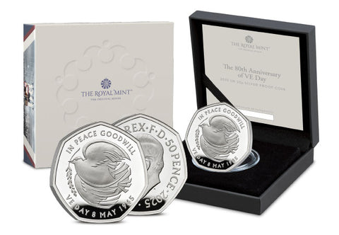 The UK 2025 VE Day 80th Anniversary Silver 50p