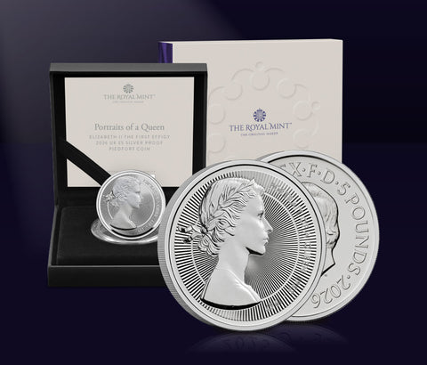 UK 2026 Mary Gillick Portrait Silver Piedfort £5 coin