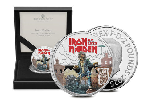 UK 2025 Iron Maiden Silver Proof Colour 1oz £2 coin