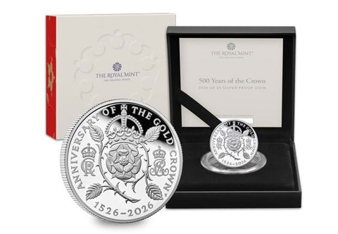 The UK 2026 500 Years of the Crown Silver Proof £5 Coin