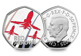 UK 2025 Red Arrows Silver Proof Colour 50p Coin