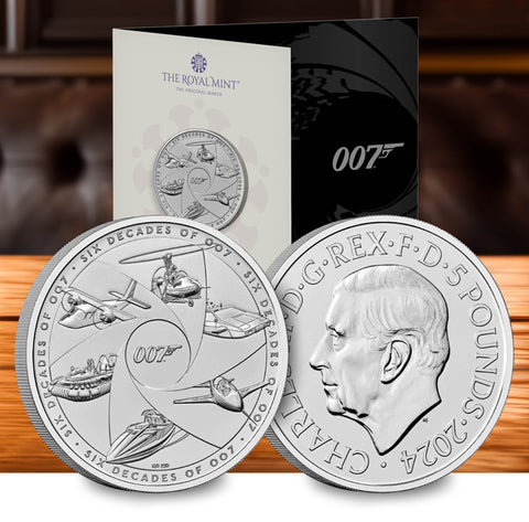 UK 2024 Six Decades of Bond BU £5 Coin Pack