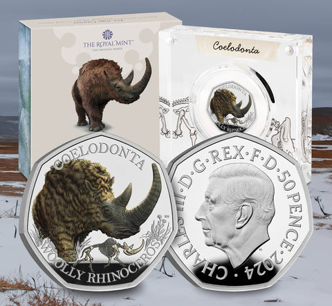 The Woolly Rhino: Ice Age Giants UK Silver Proof 50p Coin
