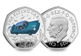 The UK 2025 Harry Potter Flying Car Silver Proof Colour 50p Coin