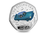 The UK 2025 Harry Potter Flying Car Silver Proof Colour 50p Coin