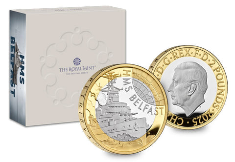BRAND NEW UK 2025 HMS Belfast Silver Proof £2 Coin