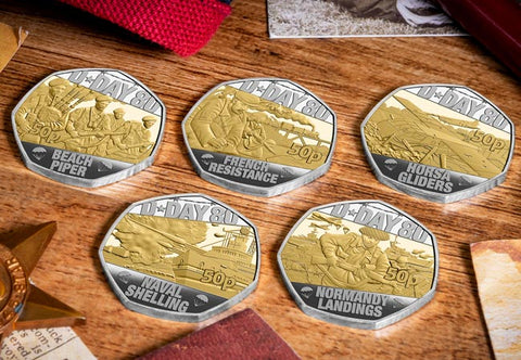 The D-Day 80th Anniversary Silver Proof 50p Set