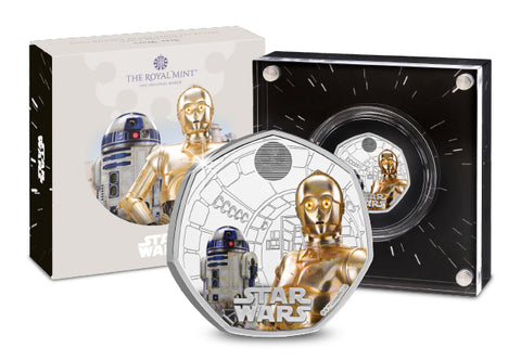UK 2023 Star Wars R2D2 & C3PO Silver Proof 50p