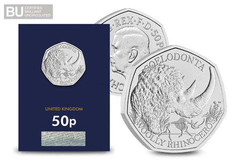2024 UK Ice Age Giants - Woolly Rhino CERTIFIED BU 50p