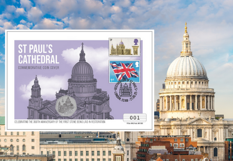 The St Paul’s Cathedral 50p Coin and Historic Stamp Cover
