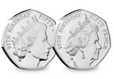 Queen Elizabeth II 1950s and 2000s BU 50p Pair