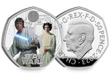 UK 2023 Star Wars: Luke & Leia Silver 50p