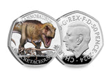 UK 2024 Tyrannosaurus Rex Silver Colour 50p