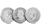 The 2024 Flagship Silver Coins of Australia, Canada, and the UK Three Coin Set
