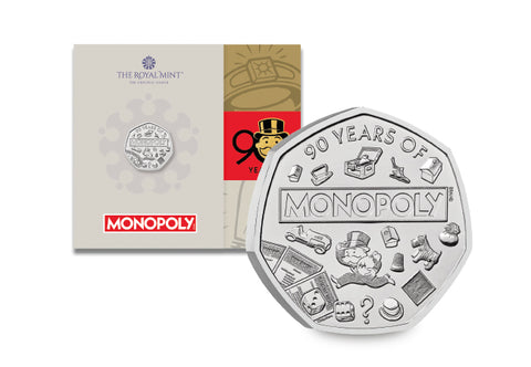 Official UK 2025 Monopoly BU 50p Coin