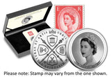 The QEII 'Wilding' Silver Commemorative & Stamp Pair
