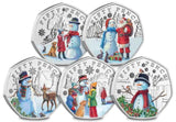 Christmas Snowmen Colour BU 50p Set