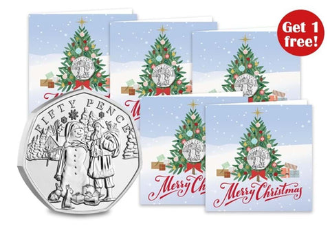 The Christmas Snowman BU 50p Card Bundle x5