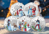 Christmas Snowmen Silver Proof 50p Set