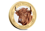 The Highland Cow BU Colour £2 Coin