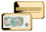 Queen Elizabeth II First and Last Banknote Ingot Pair