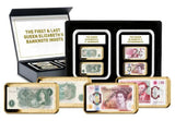 Queen Elizabeth II First and Last Banknote Ingot Pair