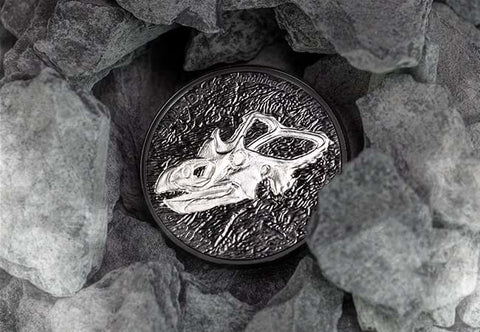 Canada 2022 Discovering Dinosaurs: Mercury's Horned Face 1oz Silver Proof Coin