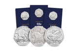 2024 Dinosaur Trio UK Iconic Specimens CERTIFIED BU 50p Set