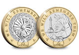 2021 Isle of Man Poppy BU £2 Pair