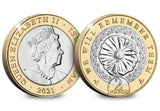 2021 Isle of Man Poppy BU £2 Pair