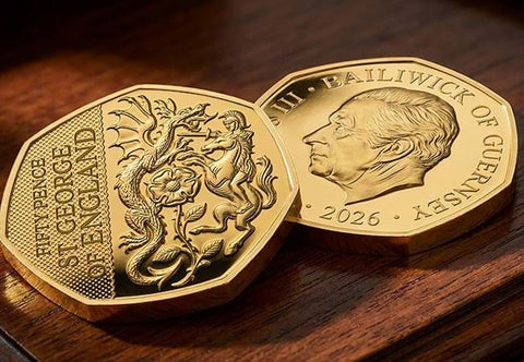St George 24 Carat Gold-Plated 50p