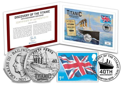 Discovery of the Titanic BU 50p Coin Cover