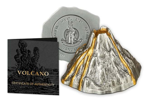 The 2023 Volcano Silver 5oz Coin