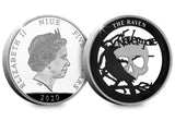 'Spooky Stories' Raven Black Rhodium 2oz Silver Coin
