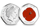 The RBL Centenary BU Colour 50p Pair