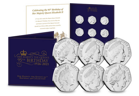 QEII 95th Birthday BU 50p Set