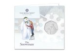 UK 2021 Snowman 50p BU Christmas Card