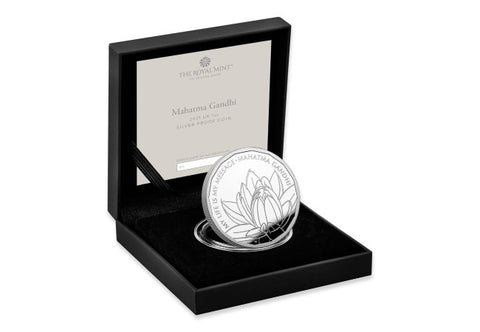 UK 2021 Gandhi Advocate of Peace Silver Proof Coin