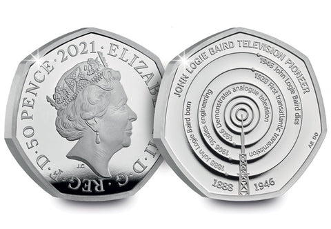 UK 2021 John Logie Baird Silver Proof 50p