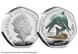 UK 2021 Temnodontosaurus Colour Silver 50p