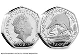 UK 2021 Temnodontosaurus Silver Proof 50p